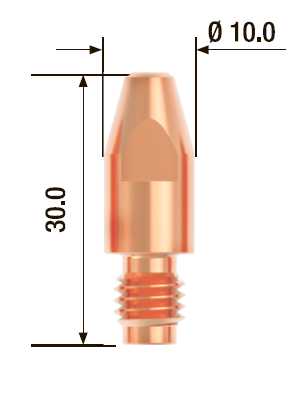 Fubag Контактный наконечник M8х30 мм ECU D=1.2 мм  (25 шт.) FB.CTM8.30-12 Аксессуары к горелкам TIG, MIG/MAG фото, изображение