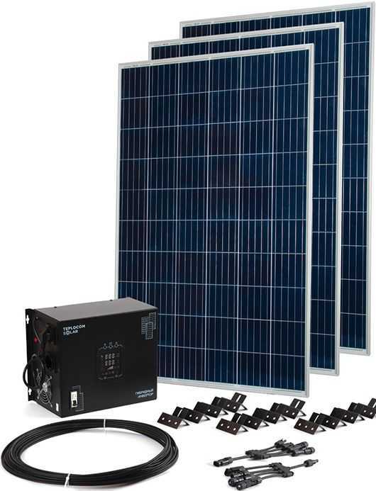 Комплект Teplocom Solar-1500 + Солнечная панель 250Вт х 3 Солнечная энергия фото, изображение